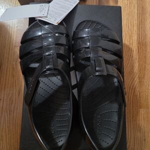 CROCS Men's Glossy Black Sandals